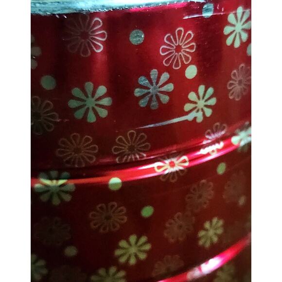 Vintage 7" Hills Brothers / Bros Coffee Can Red Atomic MCM Snowflakes No Lid - Picture 4 of 14